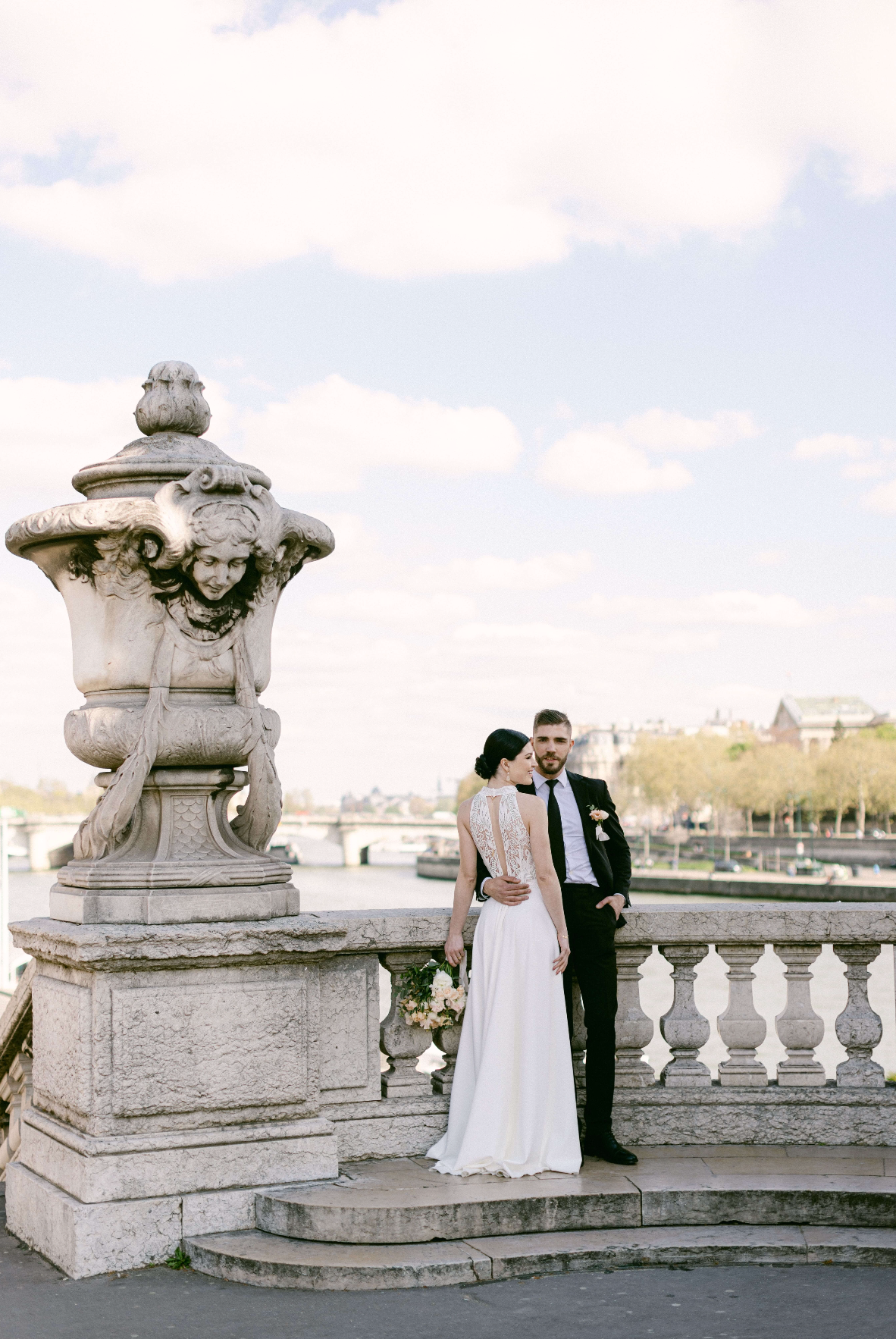 ALIX - Boucles d'oreilles de mariage AVEC PERLES nacrées GOUTTES