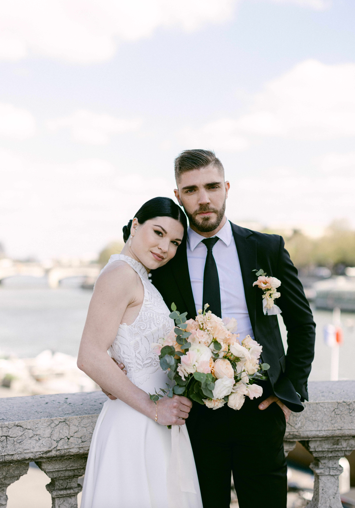 ALIX - Boucles d'oreilles de mariage AVEC PERLES nacrées GOUTTES