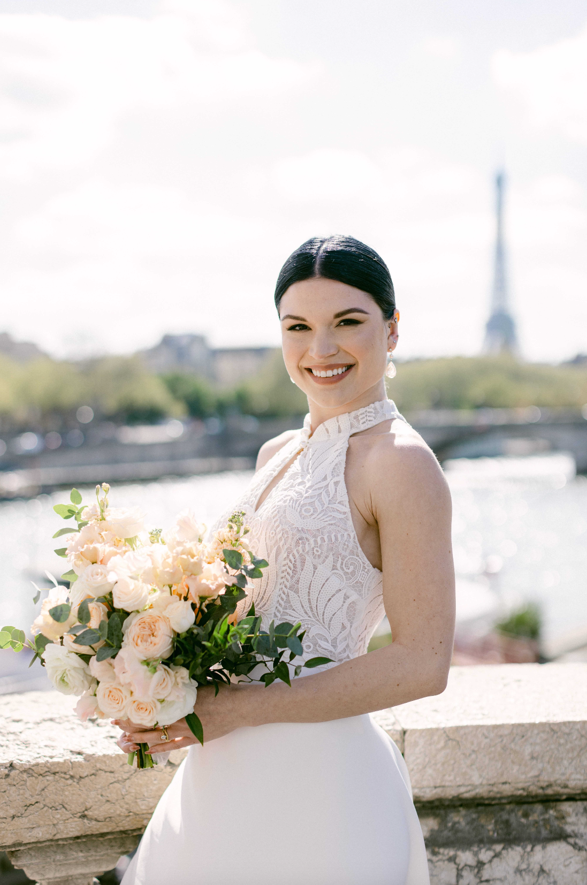 ALIX - Boucles d'oreilles de mariage AVEC PERLES nacrées GOUTTES