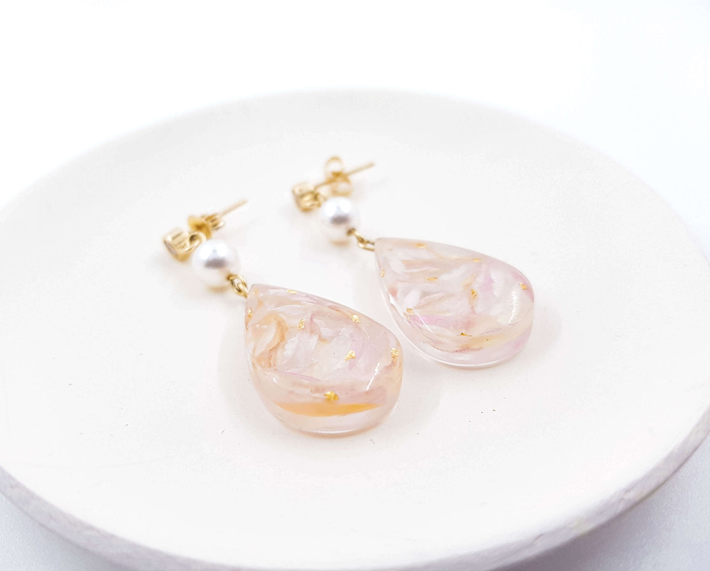 ALIX - Boucles d'oreilles de mariage AVEC PERLES nacrées GOUTTES