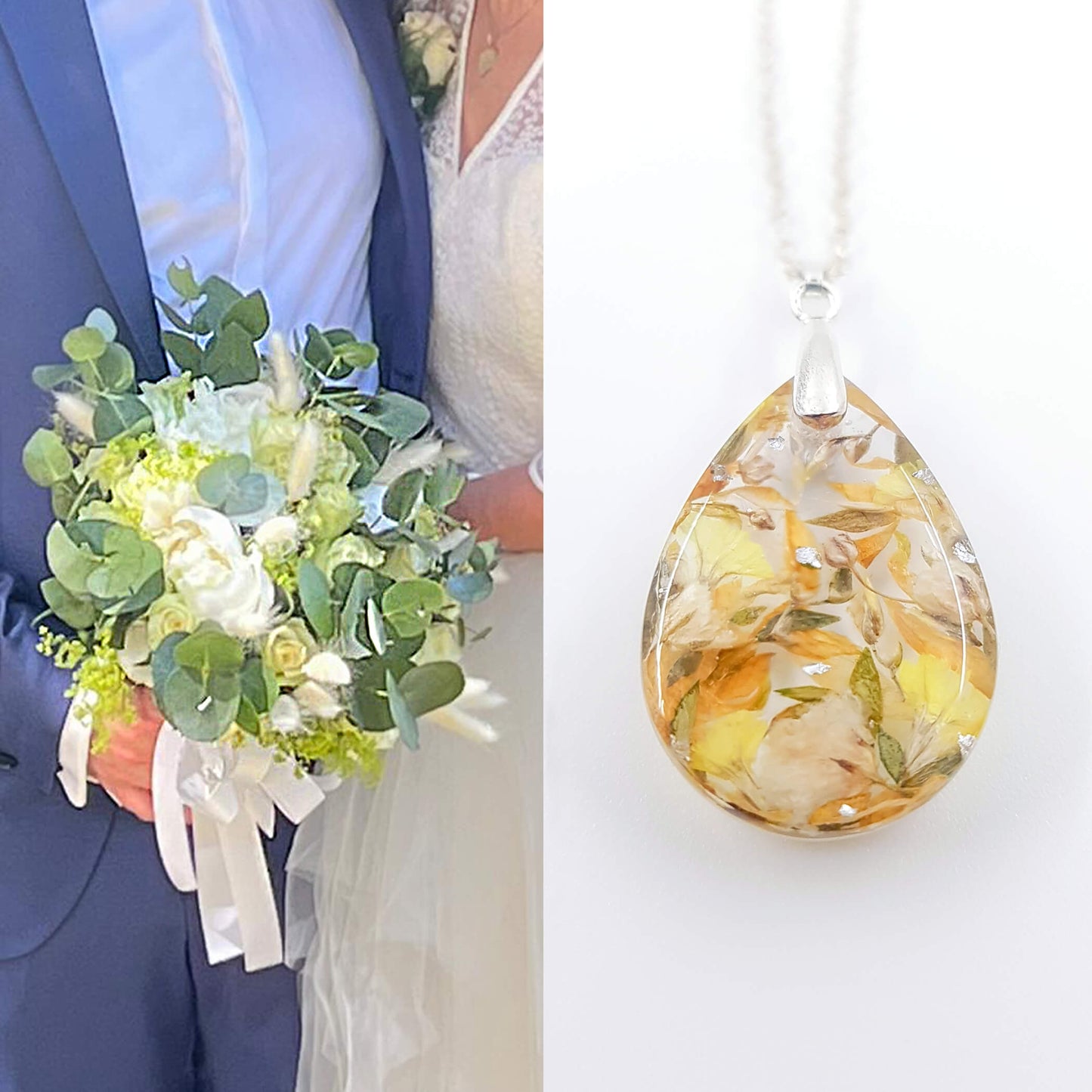 AURORE - Collier de Mariage grand pendentif GOUTTE