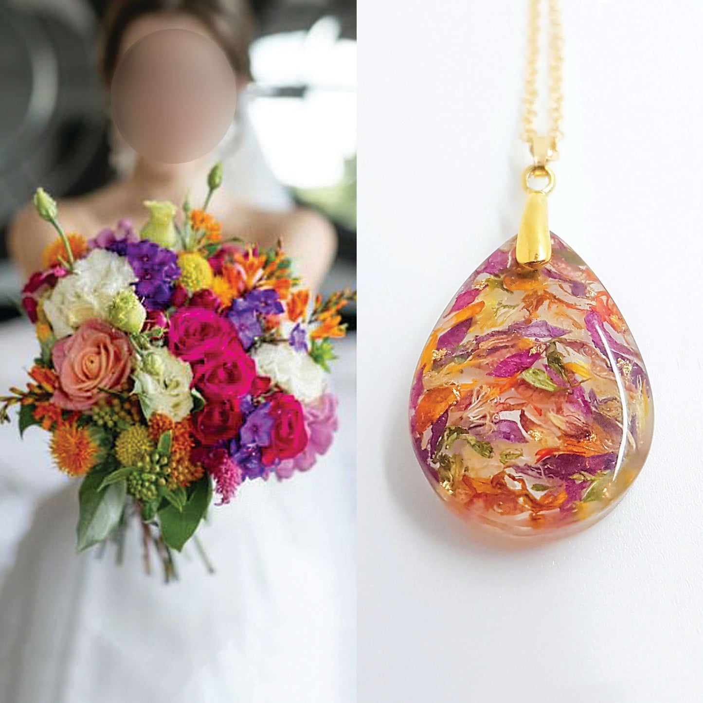 AURORE - Collier de Mariage grand pendentif GOUTTE