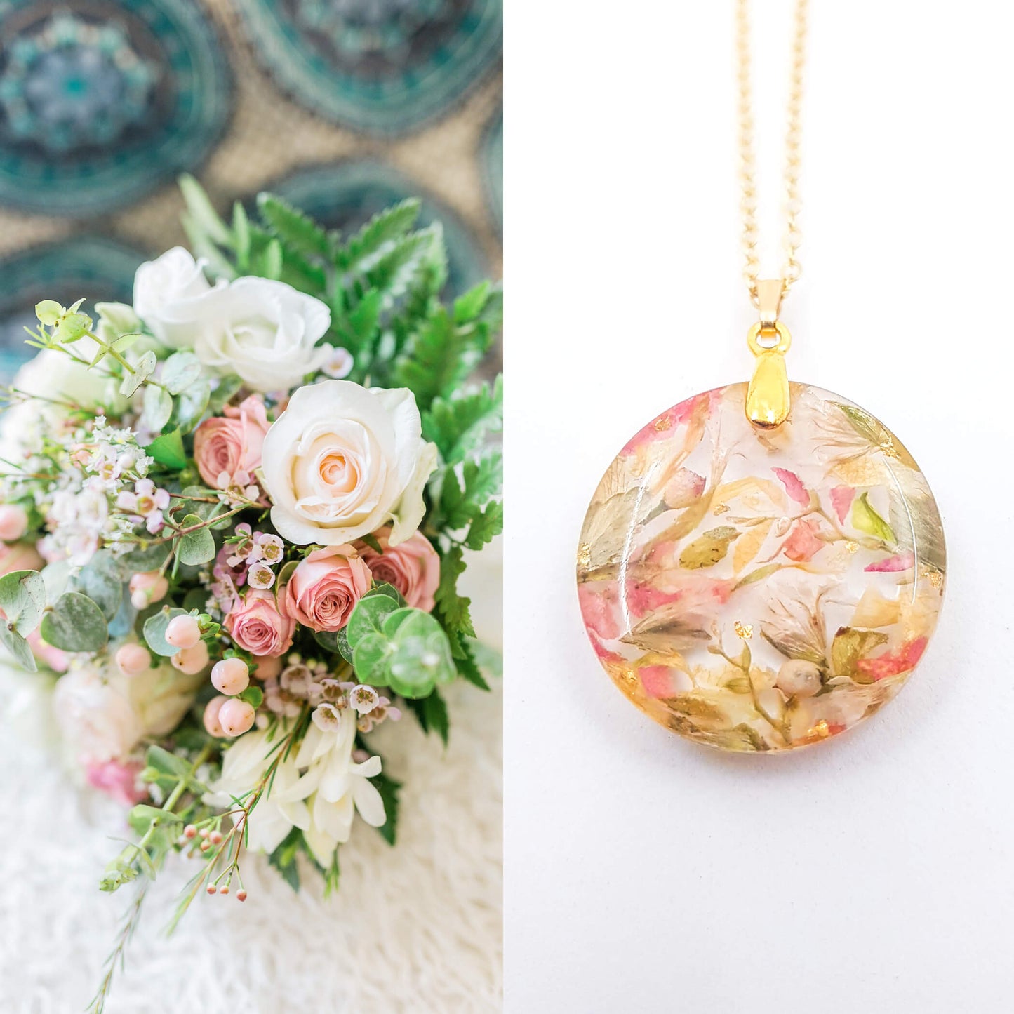 BLAKE - Collier de mariage petit pendentif 2.1 cm MOYEN ROND