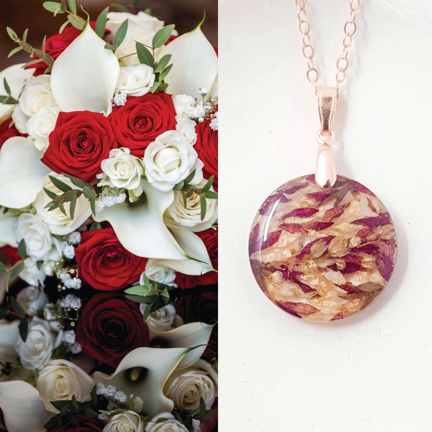 BLAKE - Collier de mariage petit pendentif 2.1 cm MOYEN ROND