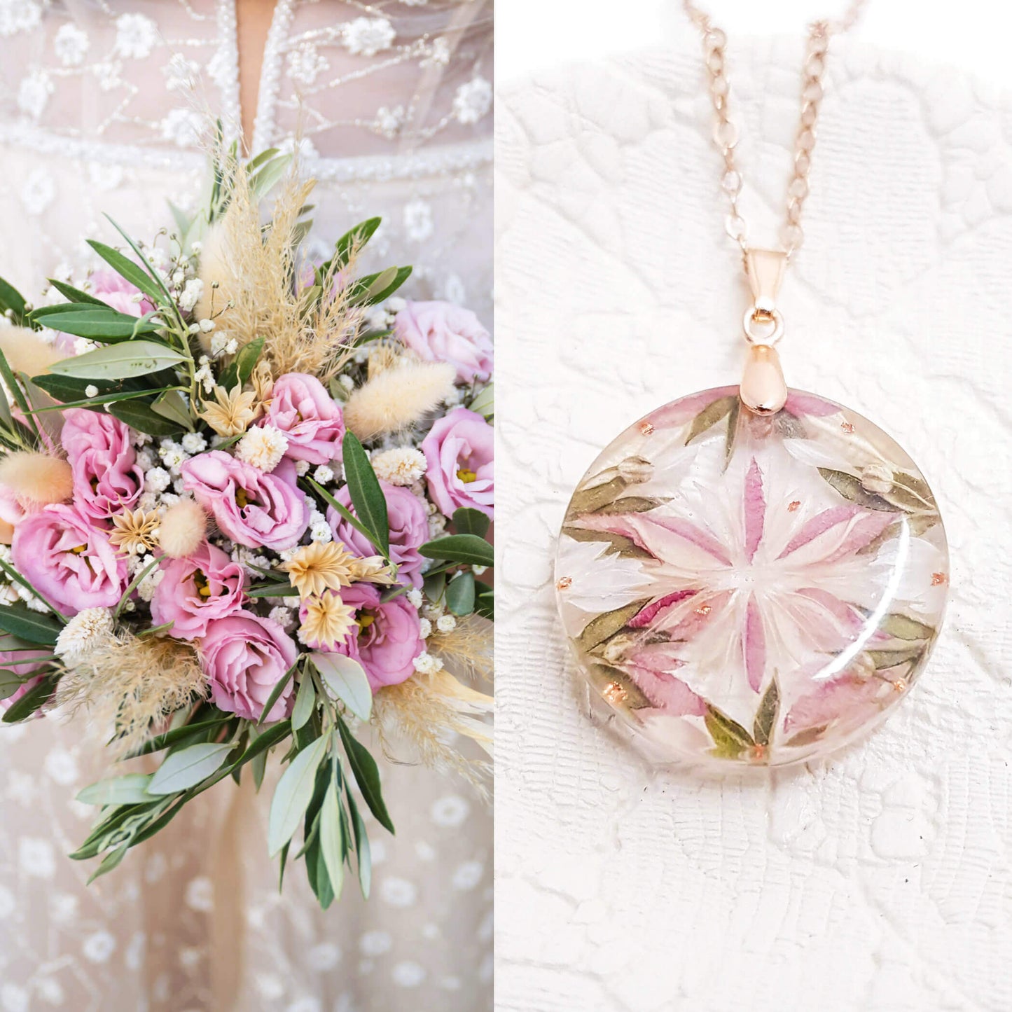 CHARLOTTE - Collier de mariage petit pendentif 2.3 cm GRAND ROND