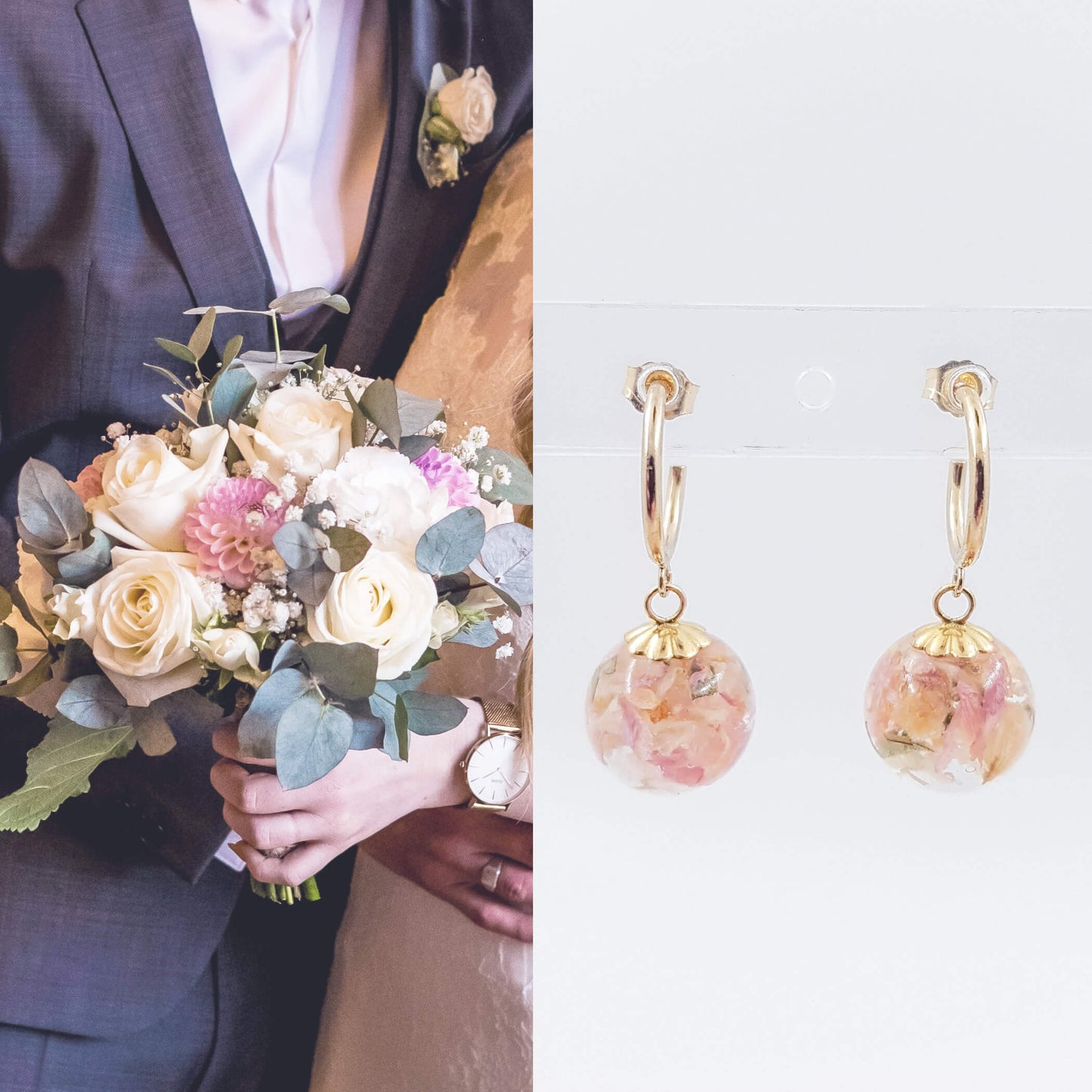 DAPHNÉE - Boucles d'oreilles de mariage PETITES CRÉOLES OR