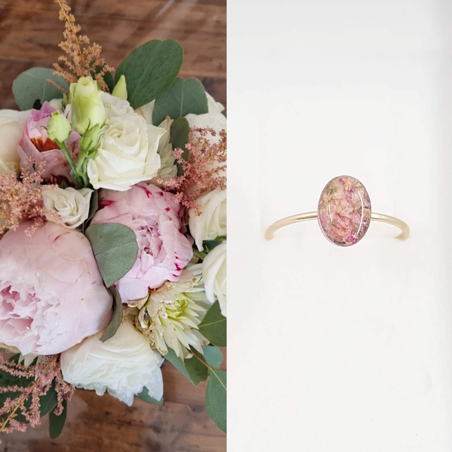 JADE - Bague de mariage fine OVALE sur sertis OR et ARGENT