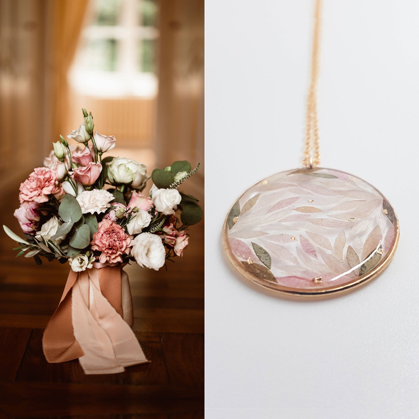 KATE - Collier de mariage plat cerclé ROND (et autres formes) OR et ARGENT