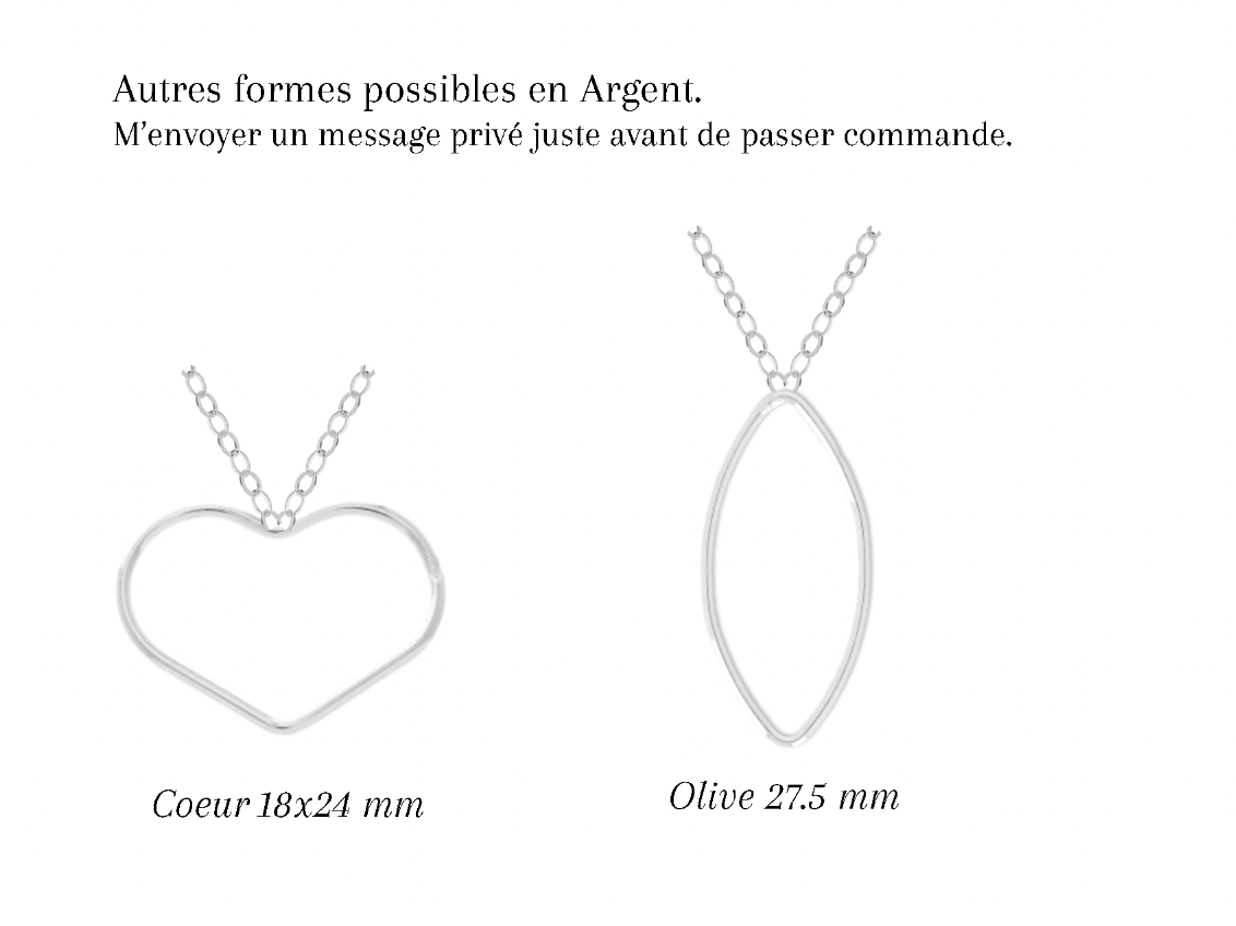 KATE - Collier de mariage plat cerclé ROND (et autres formes) OR et ARGENT
