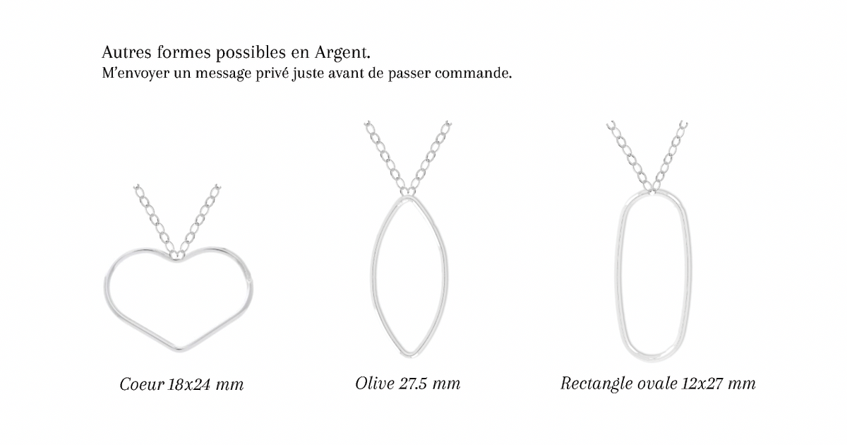 KATE - Collier de mariage plat cerclé ROND (et autres formes) OR et ARGENT