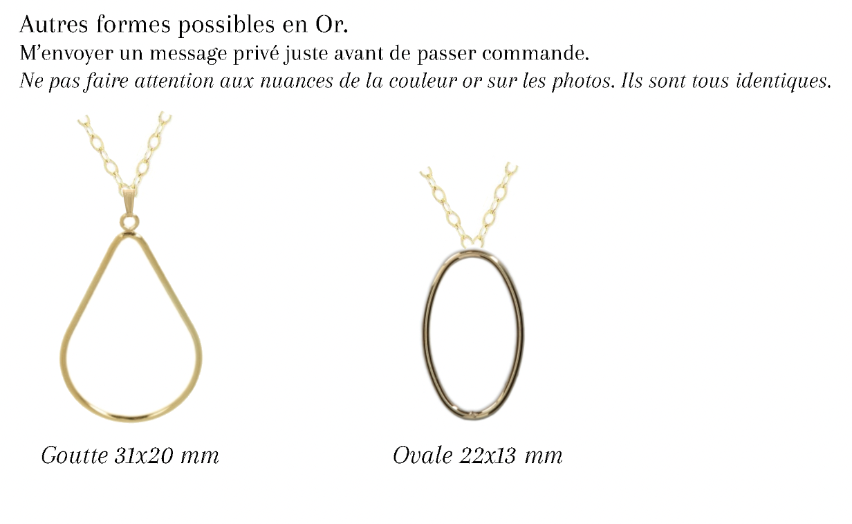 KATE - Collier de mariage plat cerclé ROND (et autres formes) OR et ARGENT