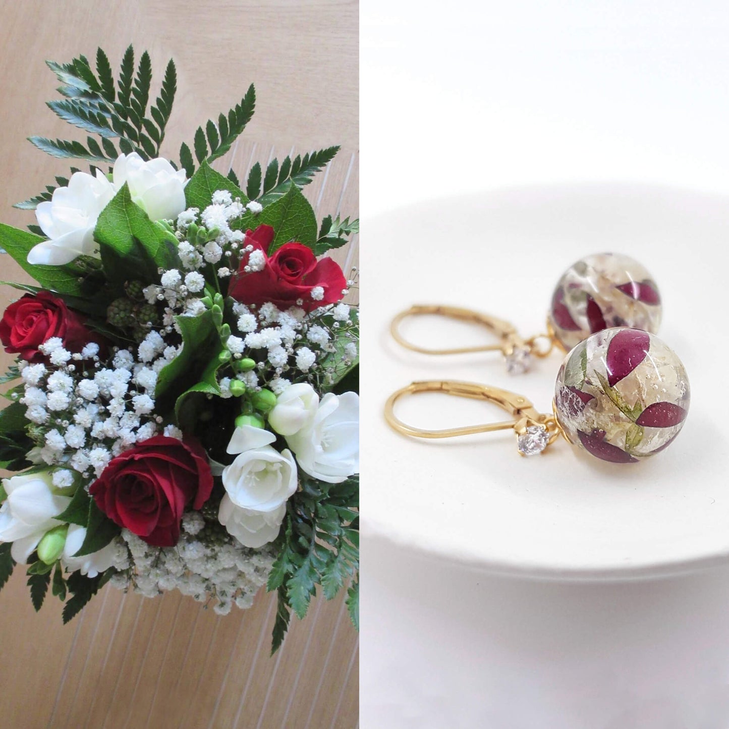 LARA - Boucles d'oreilles de mariage BOULES OR