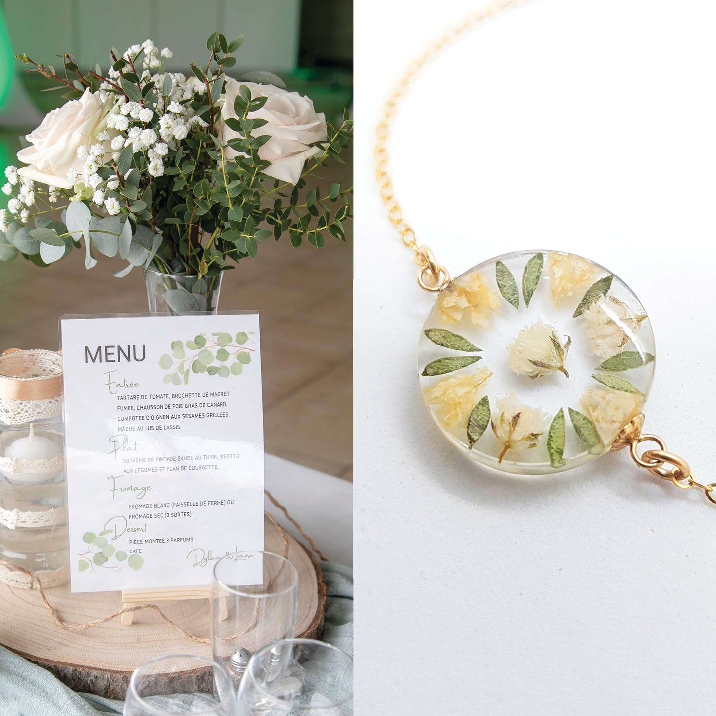 JEANNE - Bracelet de mariage 2.1 cm MOYEN ROND