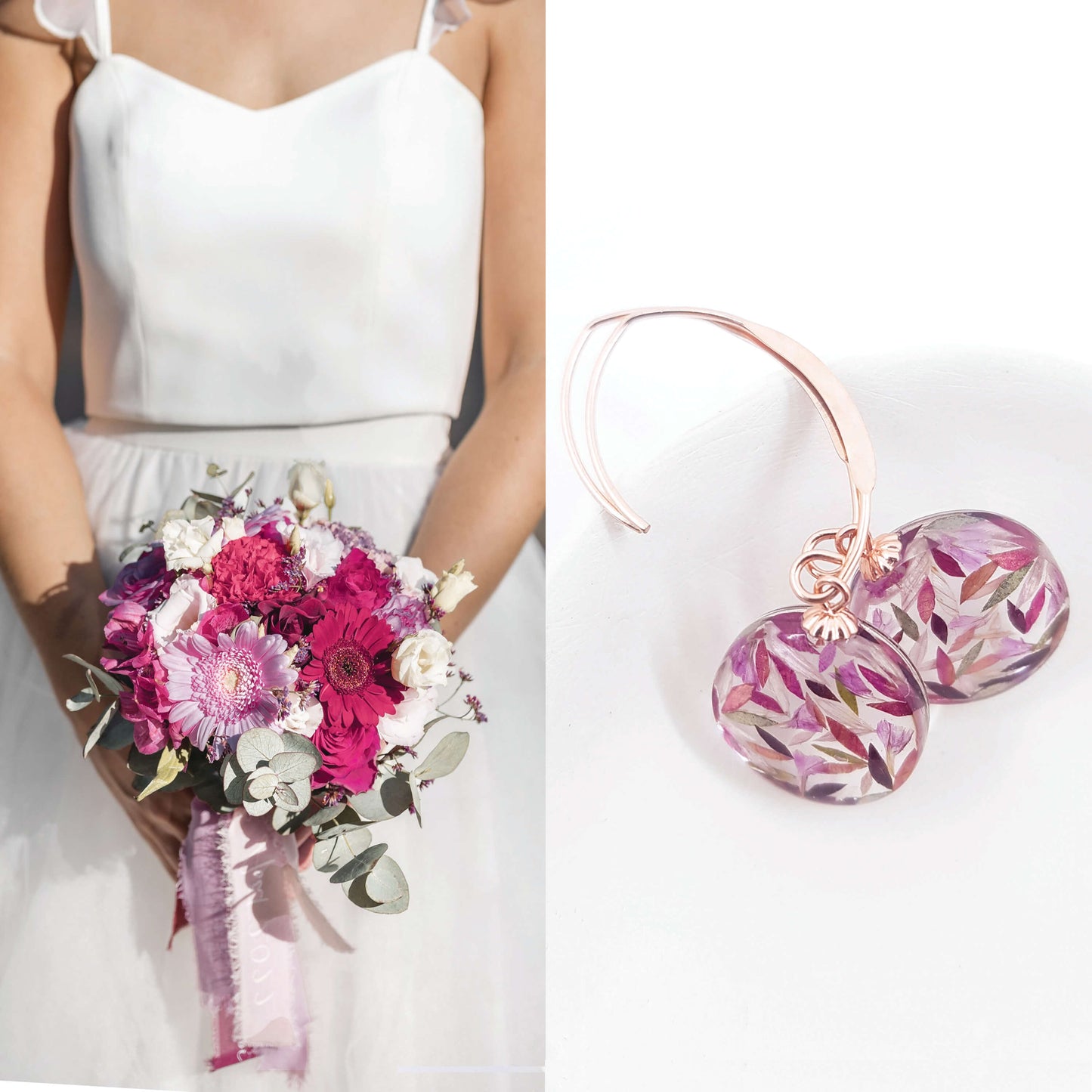 PALOMA - Boucles d'oreilles de mariage PETIT ROND 15 mm