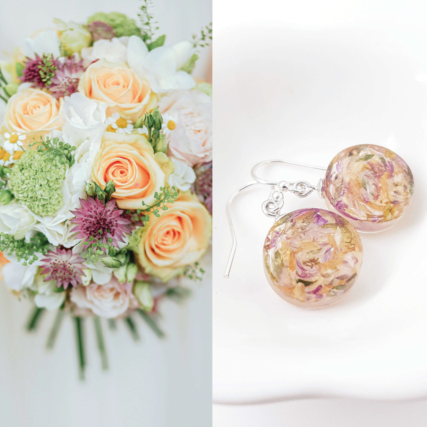 PALOMA - Boucles d'oreilles de mariage PETIT ROND 15 mm