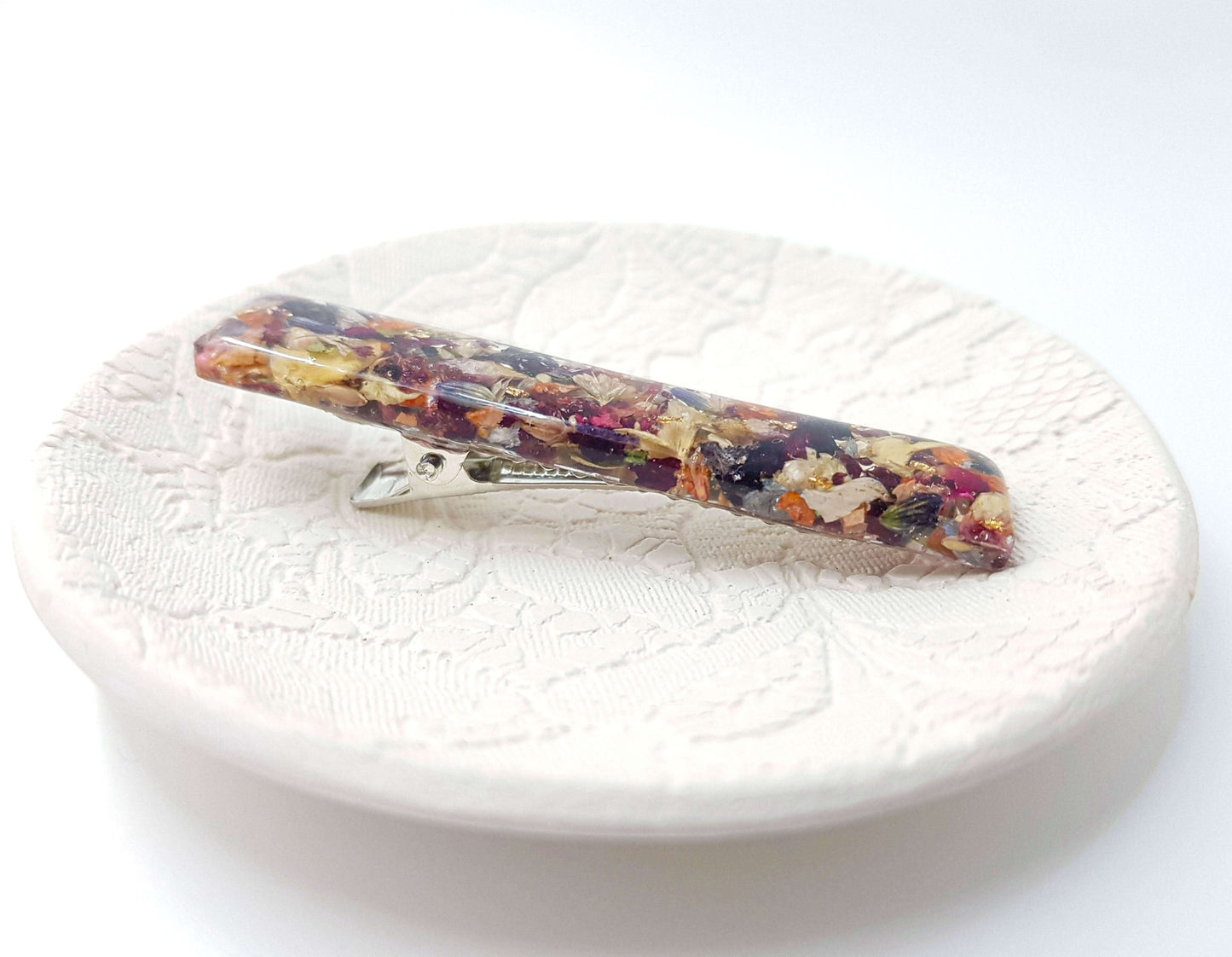 PORTIA - Barrette de mariage RECTANGLE 6.5 cm x 1.4 cm - Finition rhodié.
