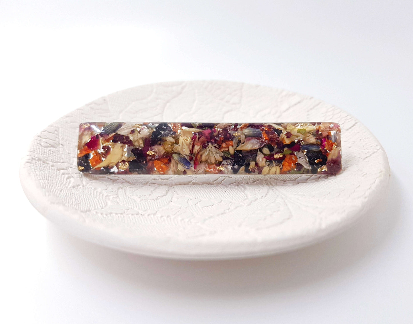 PORTIA - Barrette de mariage RECTANGLE 6.5 cm x 1.4 cm - Finition rhodié.