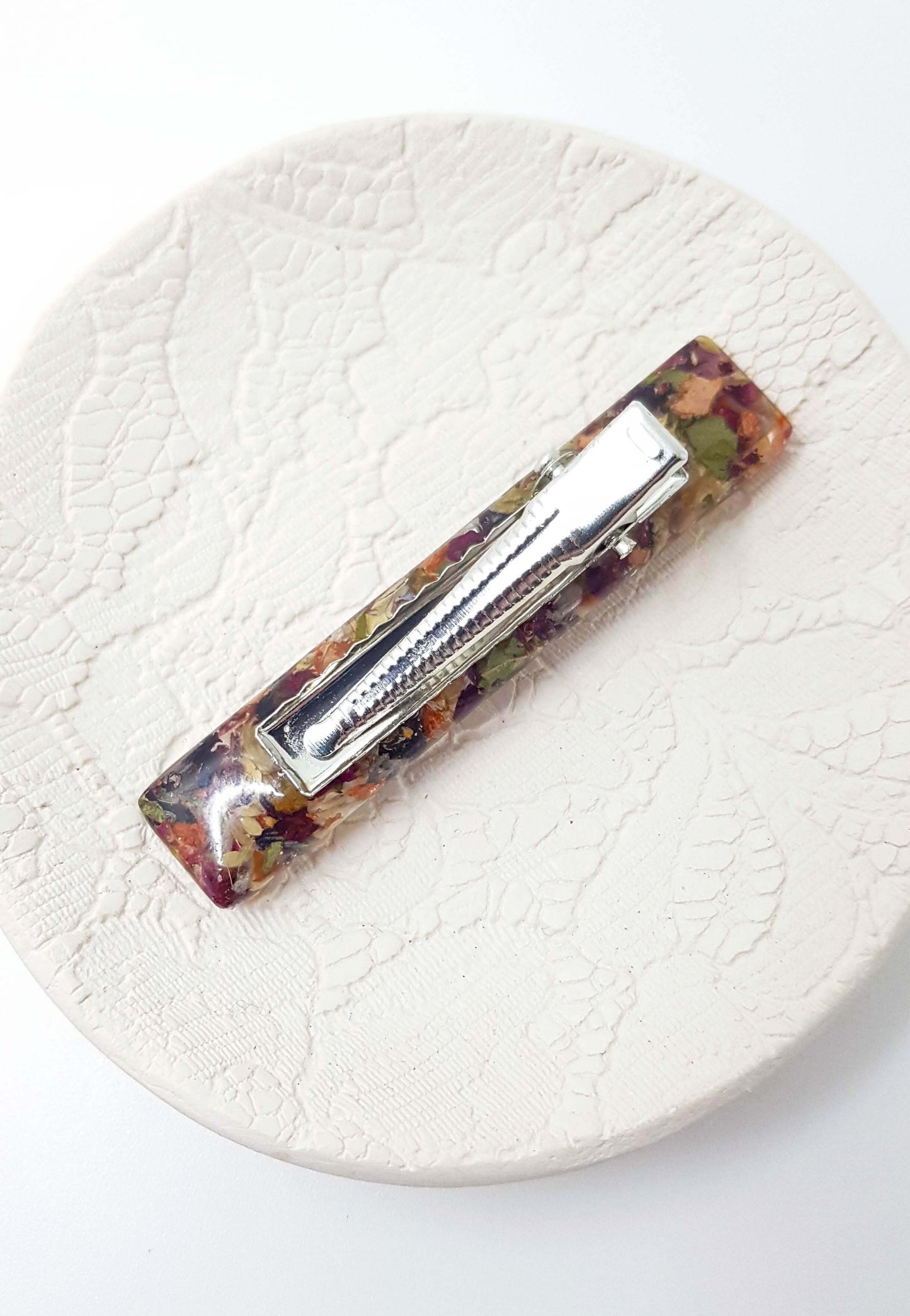 PORTIA - Barrette de mariage RECTANGLE 6.5 cm x 1.4 cm - Finition rhodié.