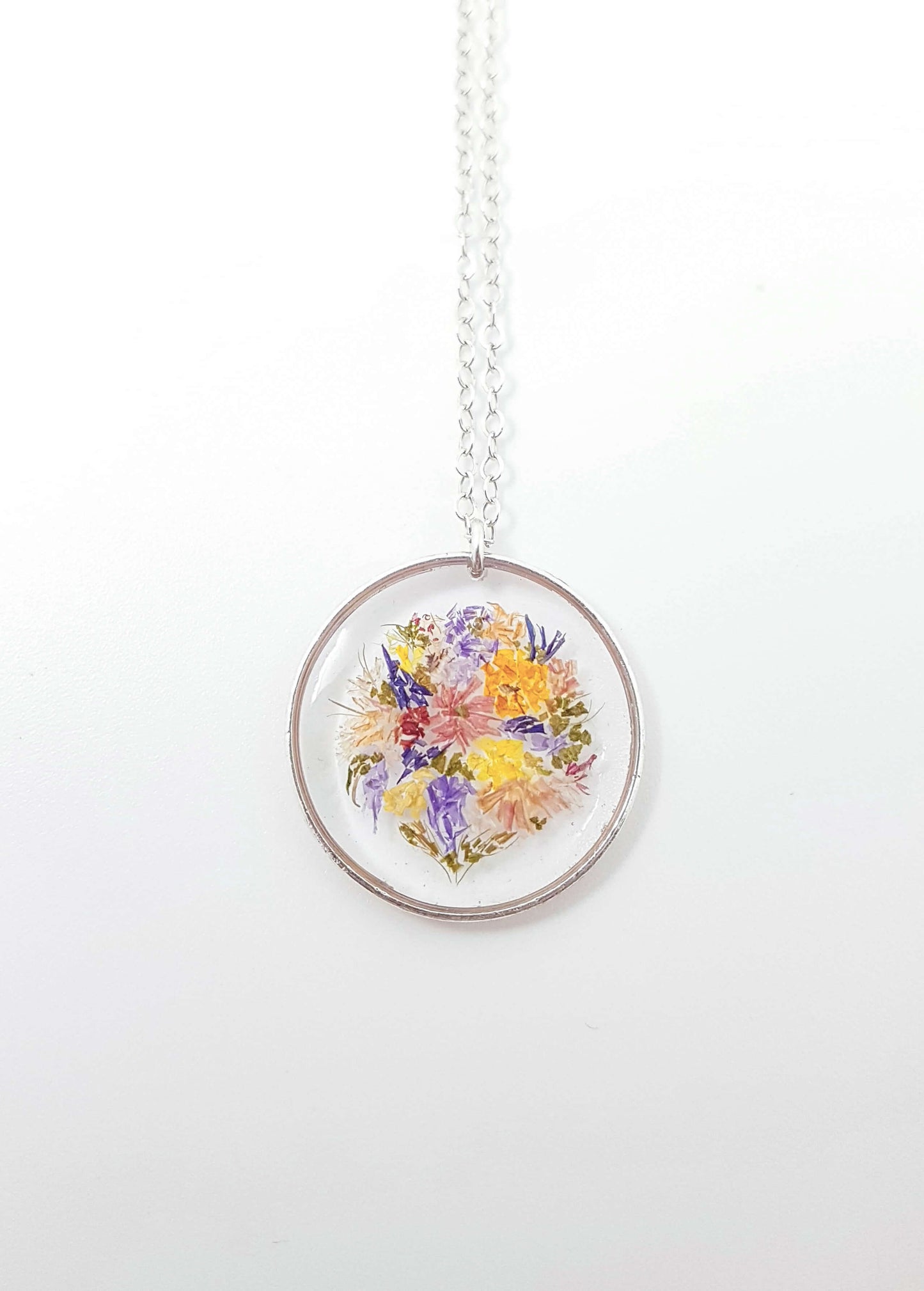 BÉRÉNICE - COLLIER MINI BOUQUET - Collier de mariage plat cerclé ROND OR et ARGENT