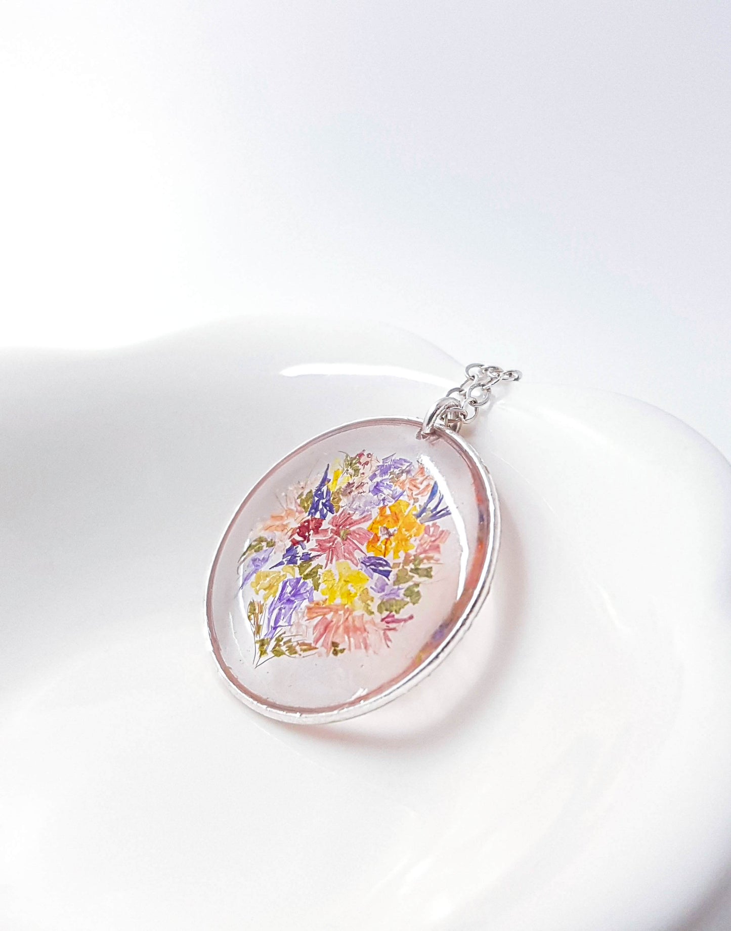 BÉRÉNICE - COLLIER MINI BOUQUET - Collier de mariage plat cerclé ROND OR et ARGENT