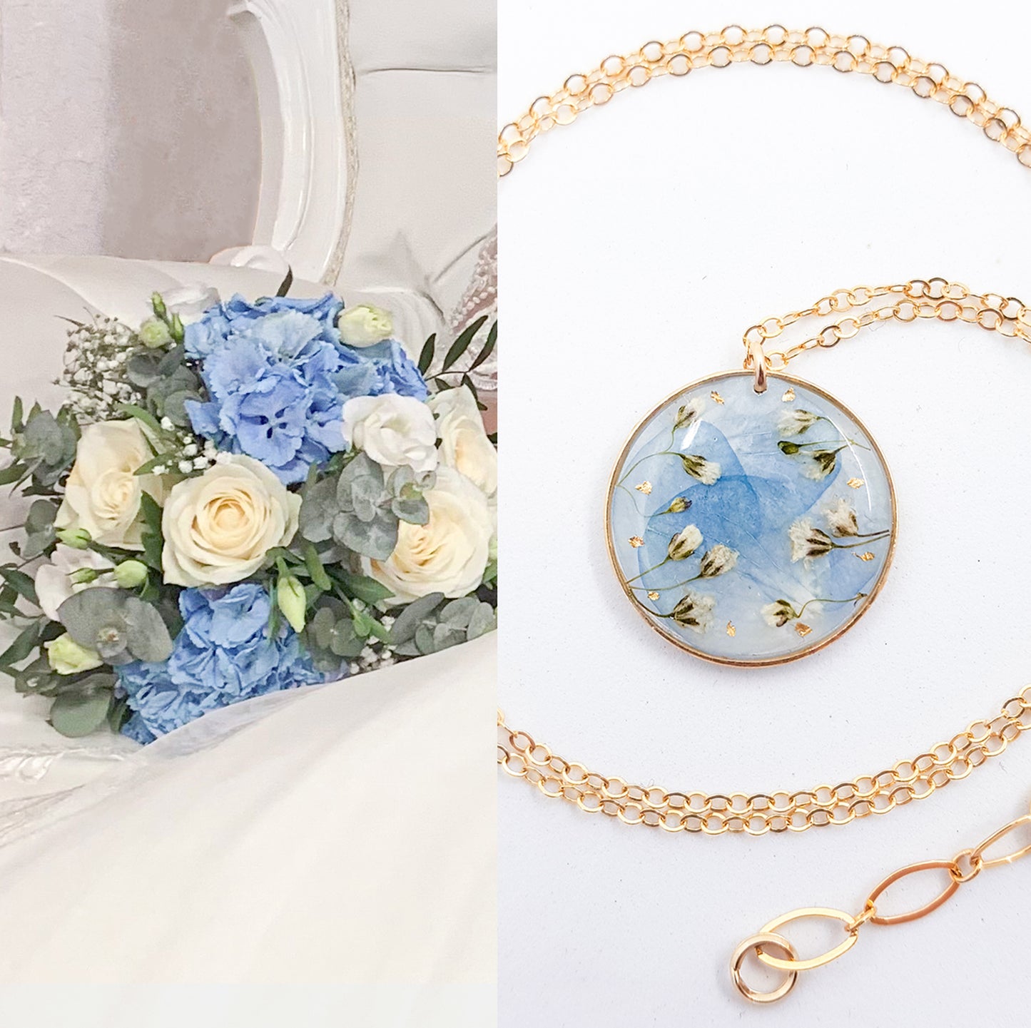 KATE - Collier de mariage plat cerclé ROND OR ET ARGENT