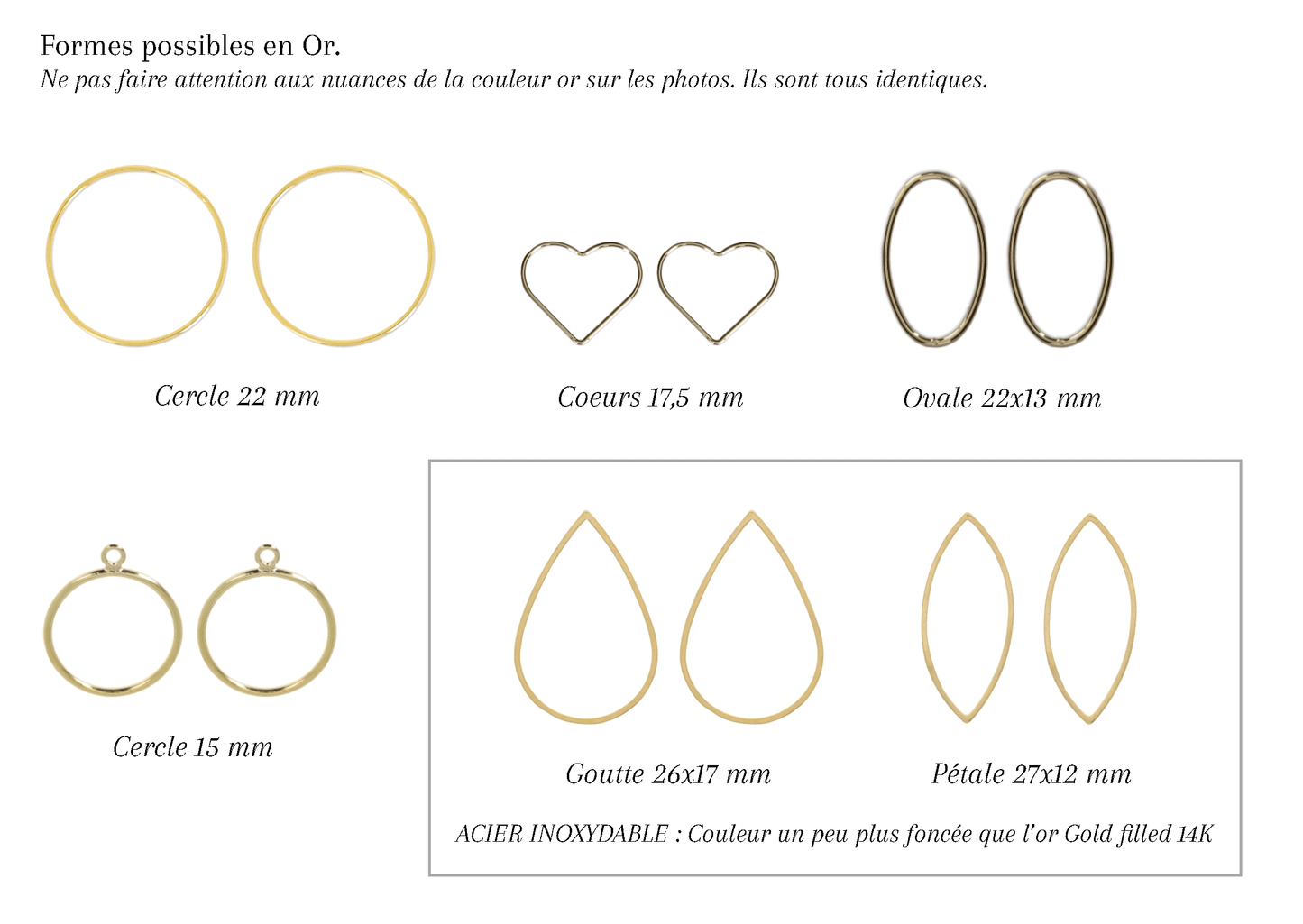 FORFAIT BOUCLES D'OREILLES ESSENTIEL - Boucles d'oreilles de mariage plates cerclées OR et ARGENT