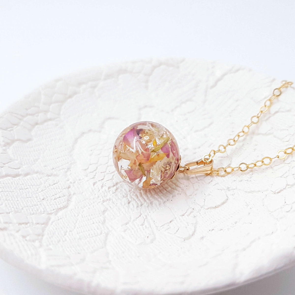 BETTY - Collier de mariage BOULE 12mm en OR ou ARGENT