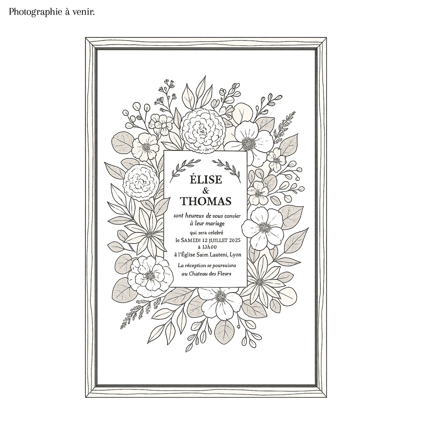 Tableau floral A3 - Votre faire-part & votre bouquet