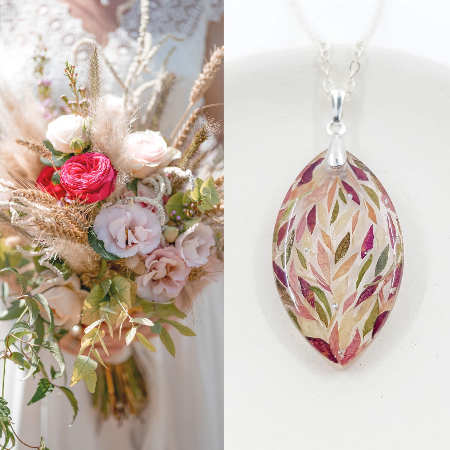 LOLA - Collier de mariage petit pendentif PÉTALE