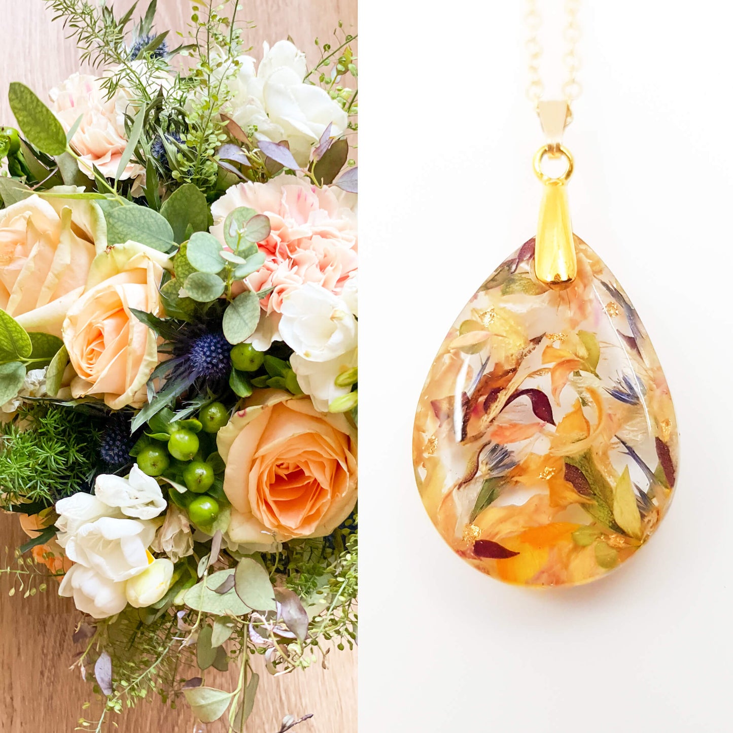AURORE - Collier de Mariage grand pendentif GOUTTE