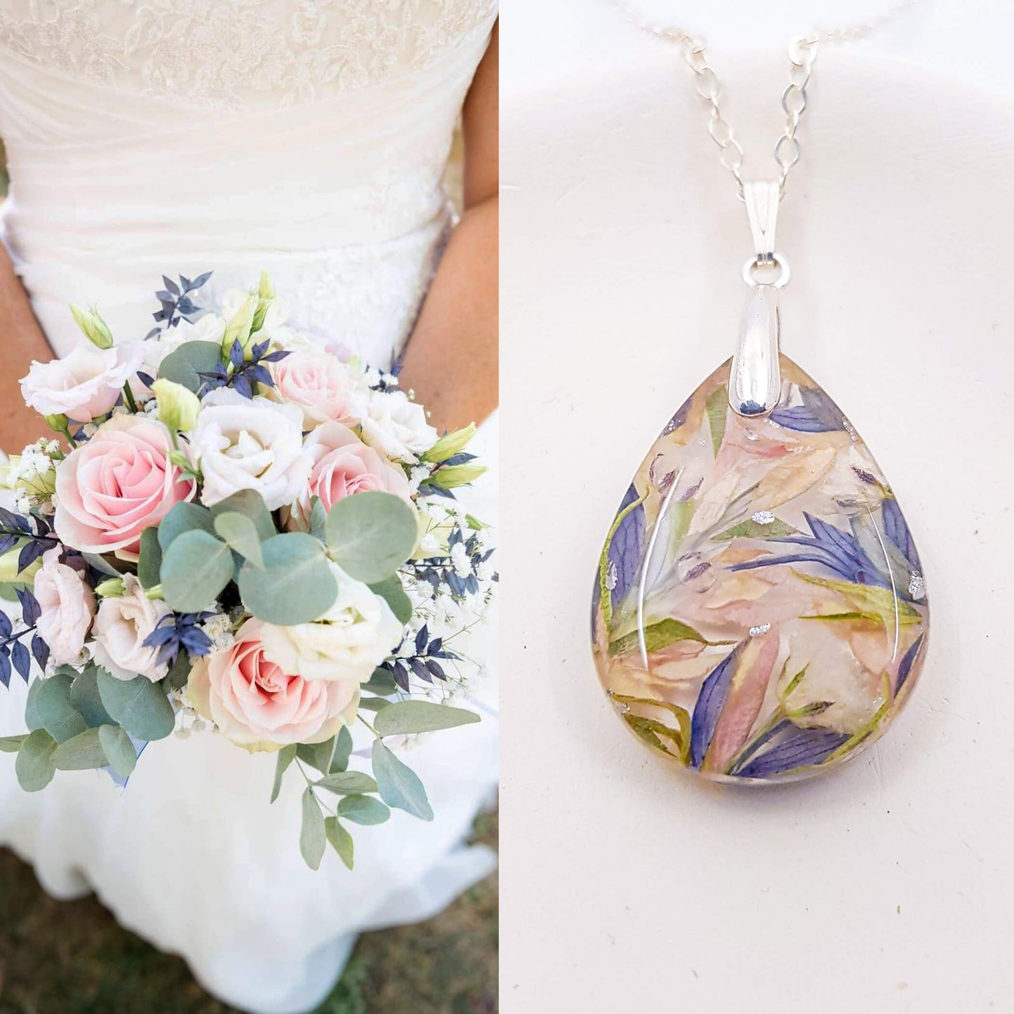 AURORE - Collier de Mariage grand pendentif GOUTTE