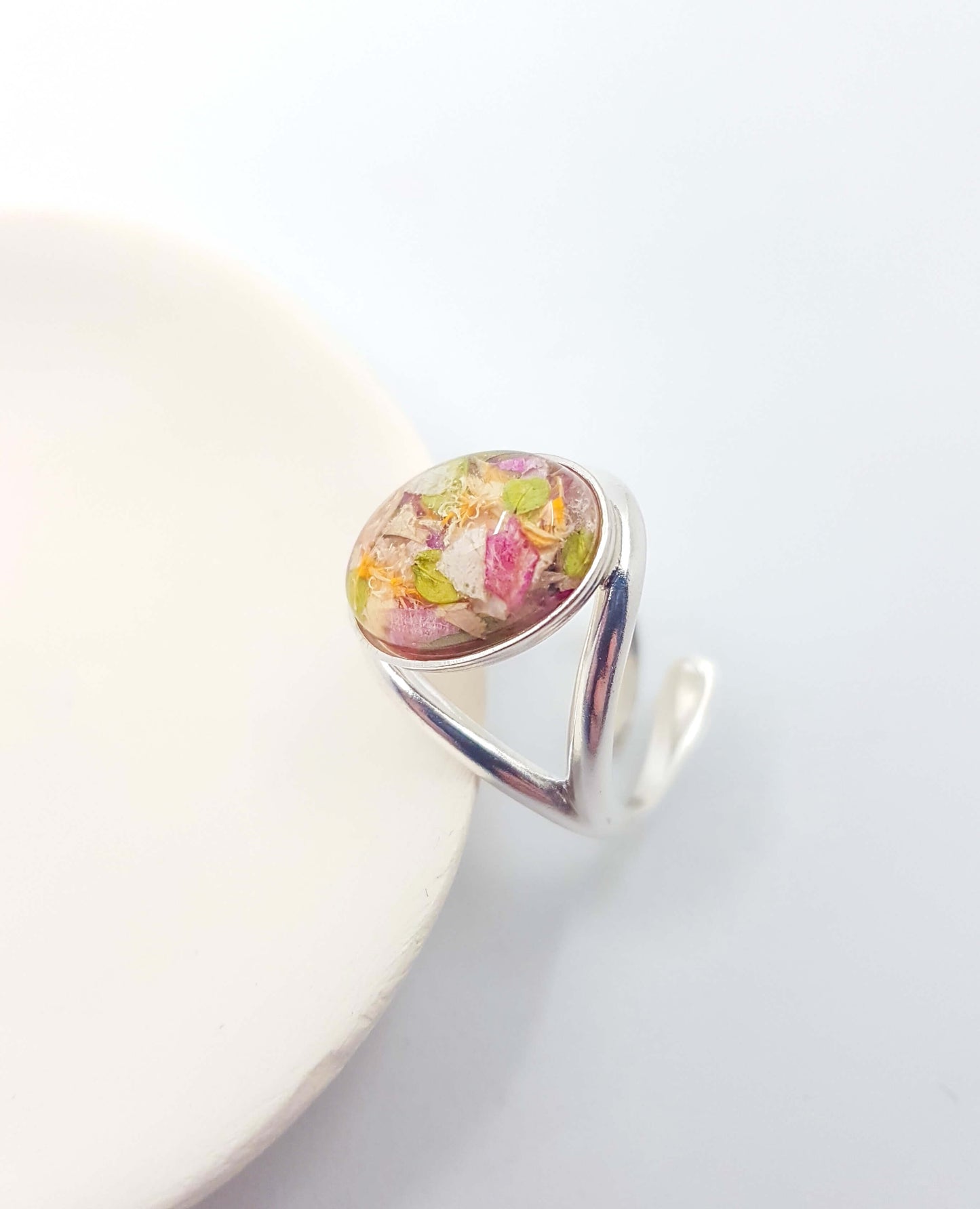 EVE - Bague de mariage serti ovale ajustable ARGENT