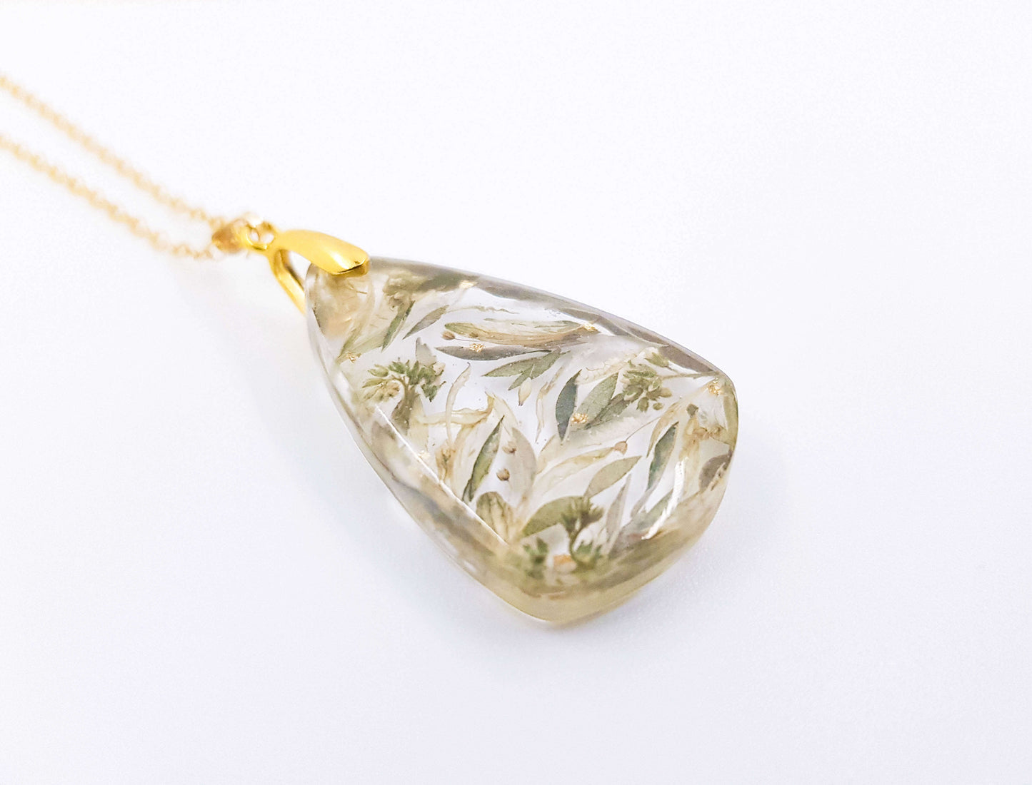 HORTENSE - Collier de Mariage grand pendentif TRIANGLE ARRONDI