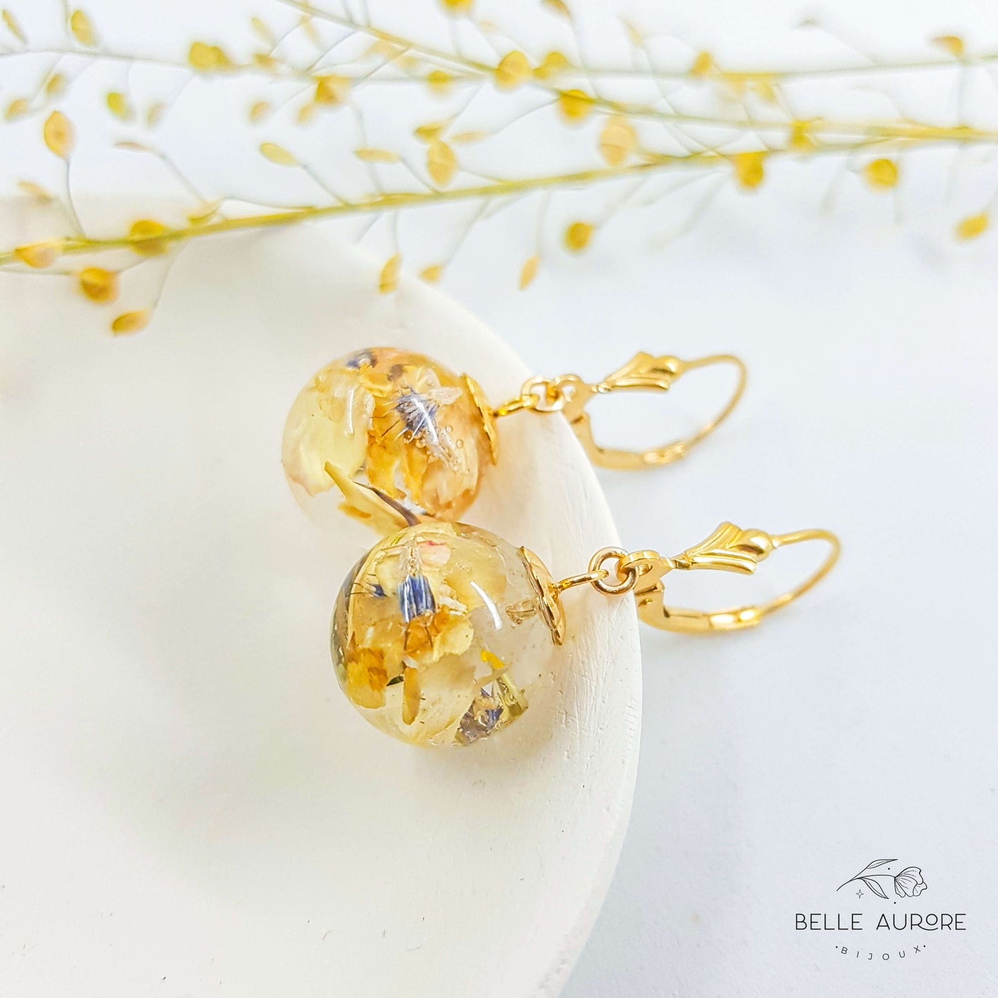 LARA - Boucles d'oreilles de mariage BOULES OR