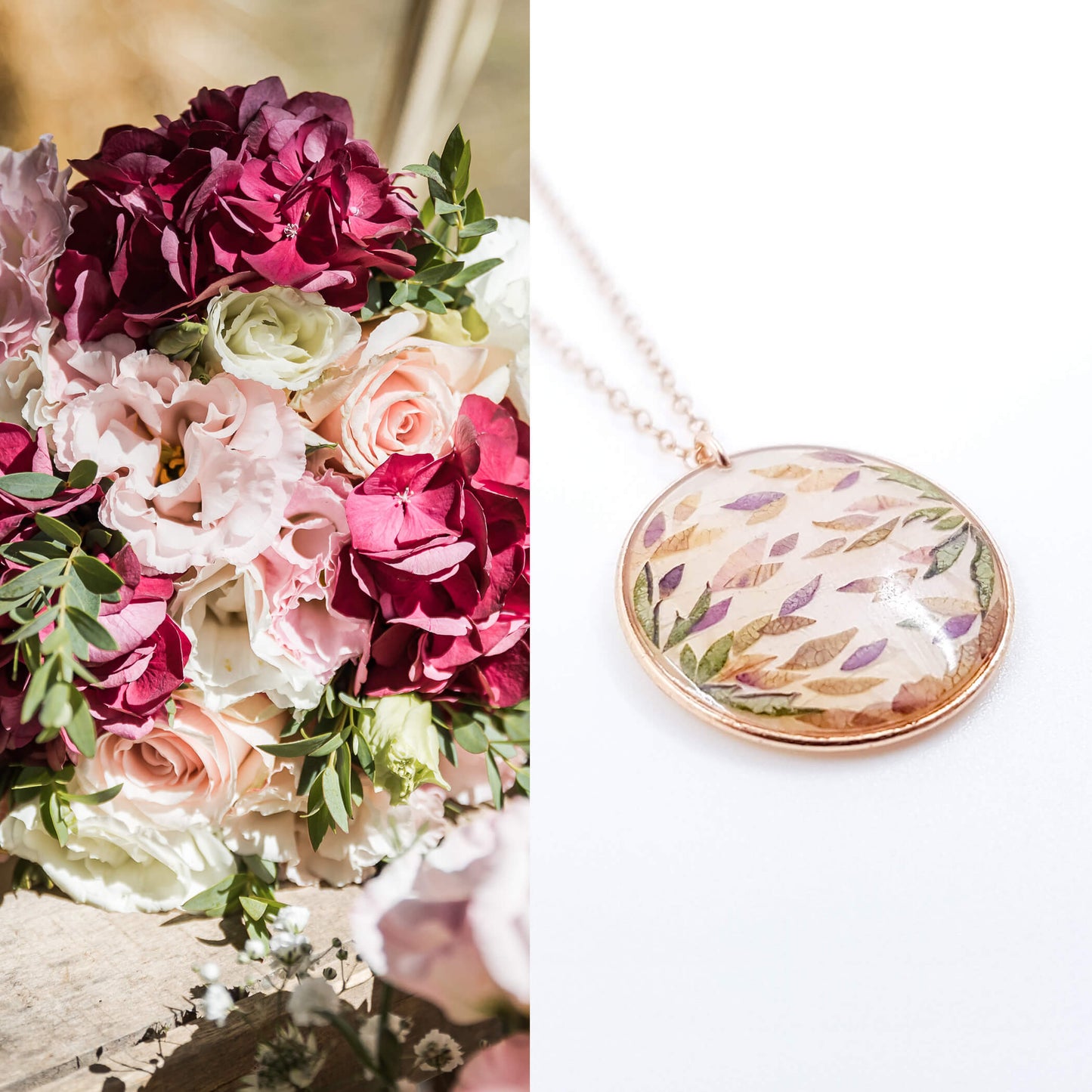 MÉLIE - Collier de mariage plat cerclé ROND OR ROSE