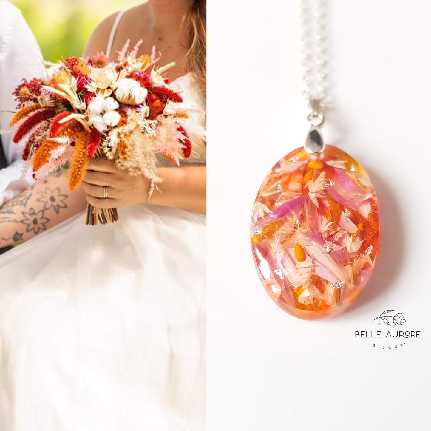 OLIVIA - Collier de mariage petit pendentif OVALE