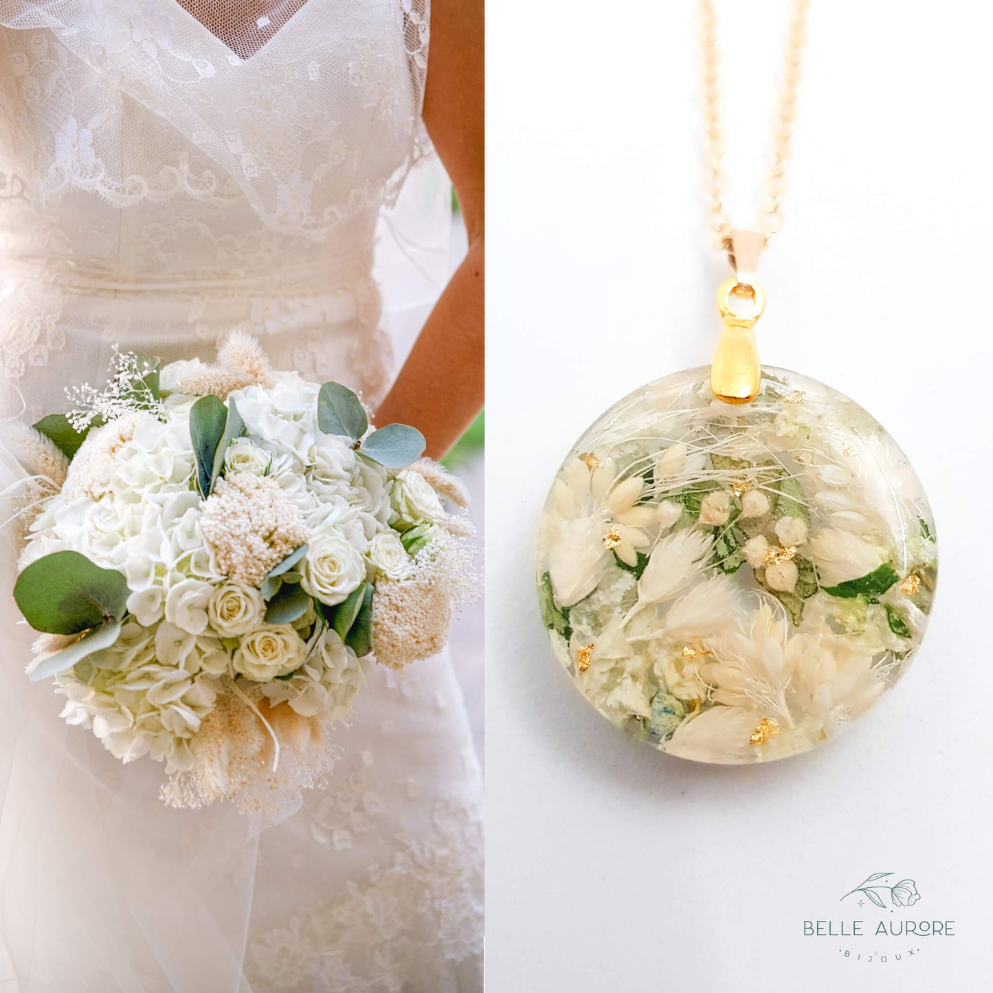 ROSA - Collier de Mariage grand pendentif ROND