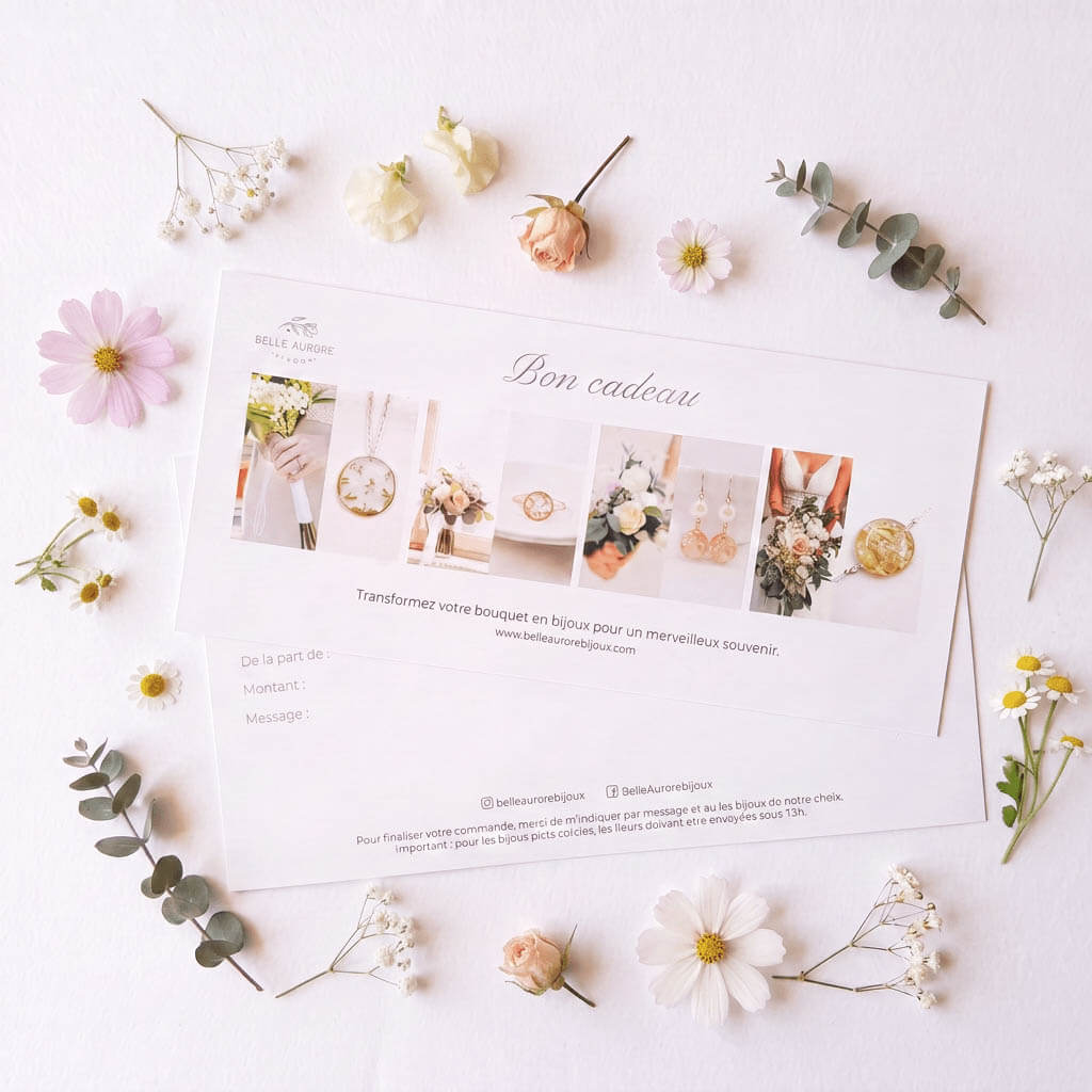 Bon cadeau Upcycling de bouquet ou fleur sentimentale.