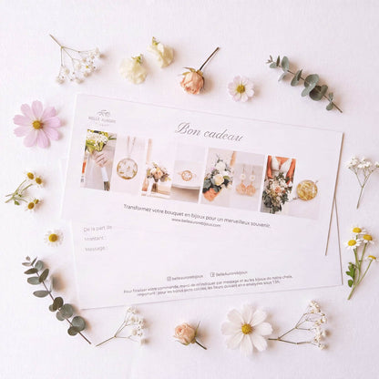 Bon cadeau Upcycling de bouquet ou fleur sentimentale.