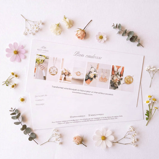 Bon cadeau Upcycling de bouquet ou fleur sentimentale.