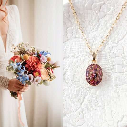 NINA - Collier de mariage OVALE sur serti 8x10 mm en OR