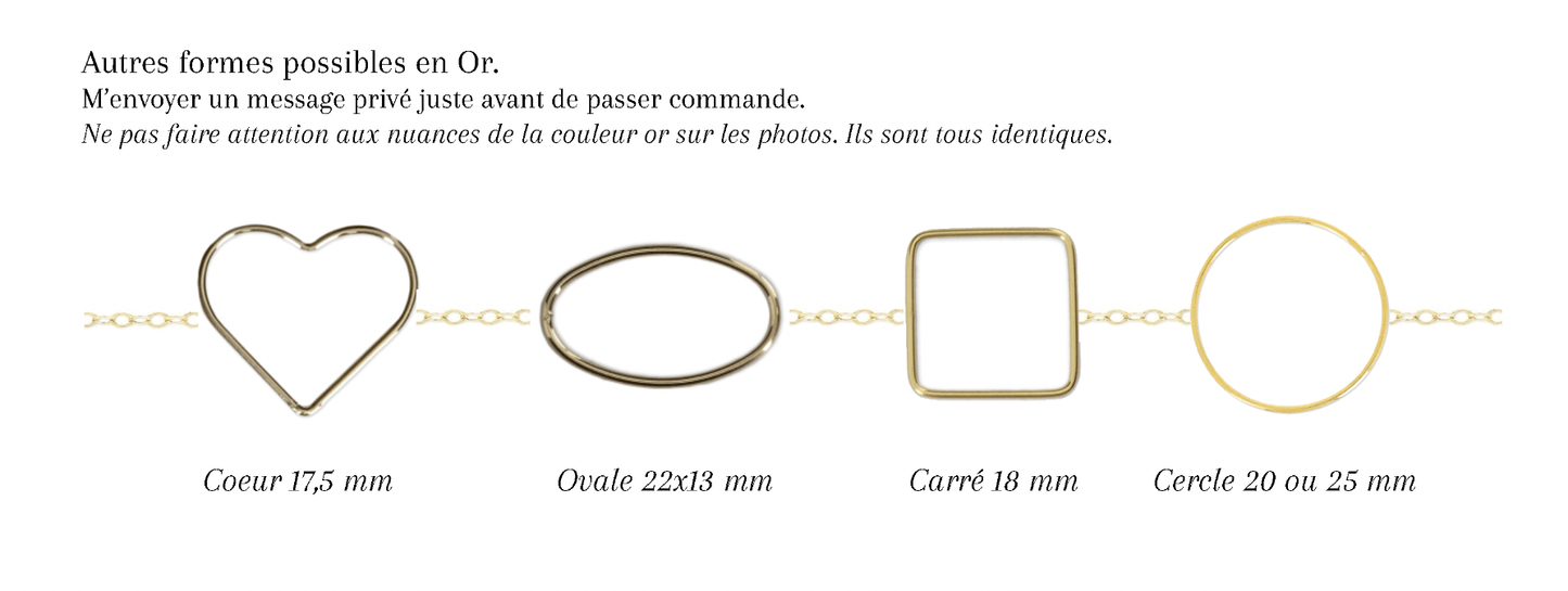 ALBA - Bracelet de mariage plat cerclé RECTANGLE OVALE en ARGENT (Et autres formes)