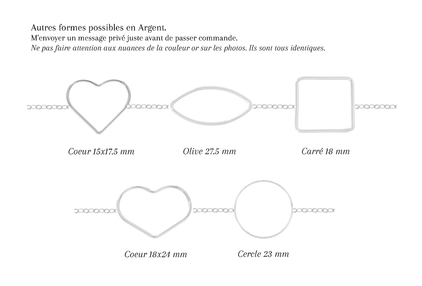 ALBA - Bracelet de mariage plat cerclé RECTANGLE OVALE en ARGENT (Et autres formes)