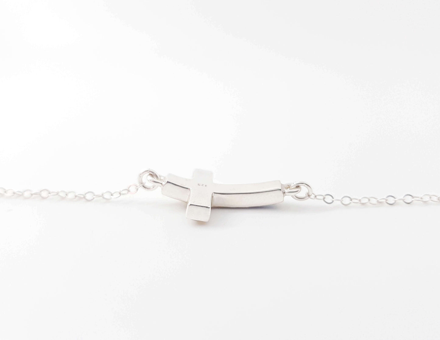 ELISABETH - Bracelet de mariage sur serti CROIX 14x20 mm ARGENT