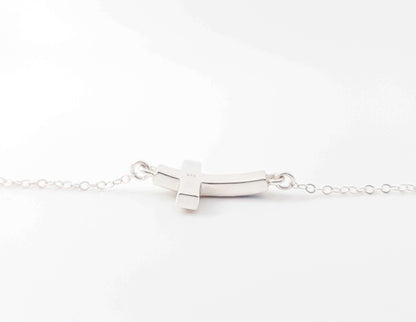 ELISABETH - Bracelet de mariage sur serti CROIX 14x20 mm ARGENT