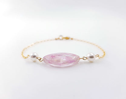 FAITH - Bracelet de mariage AVEC PERLES nacrées - PETIT PÉTALE