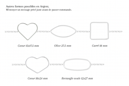 JASMINE - Bracelet de mariage plat cerclé ROND (et autres formes) OR et ARGENT