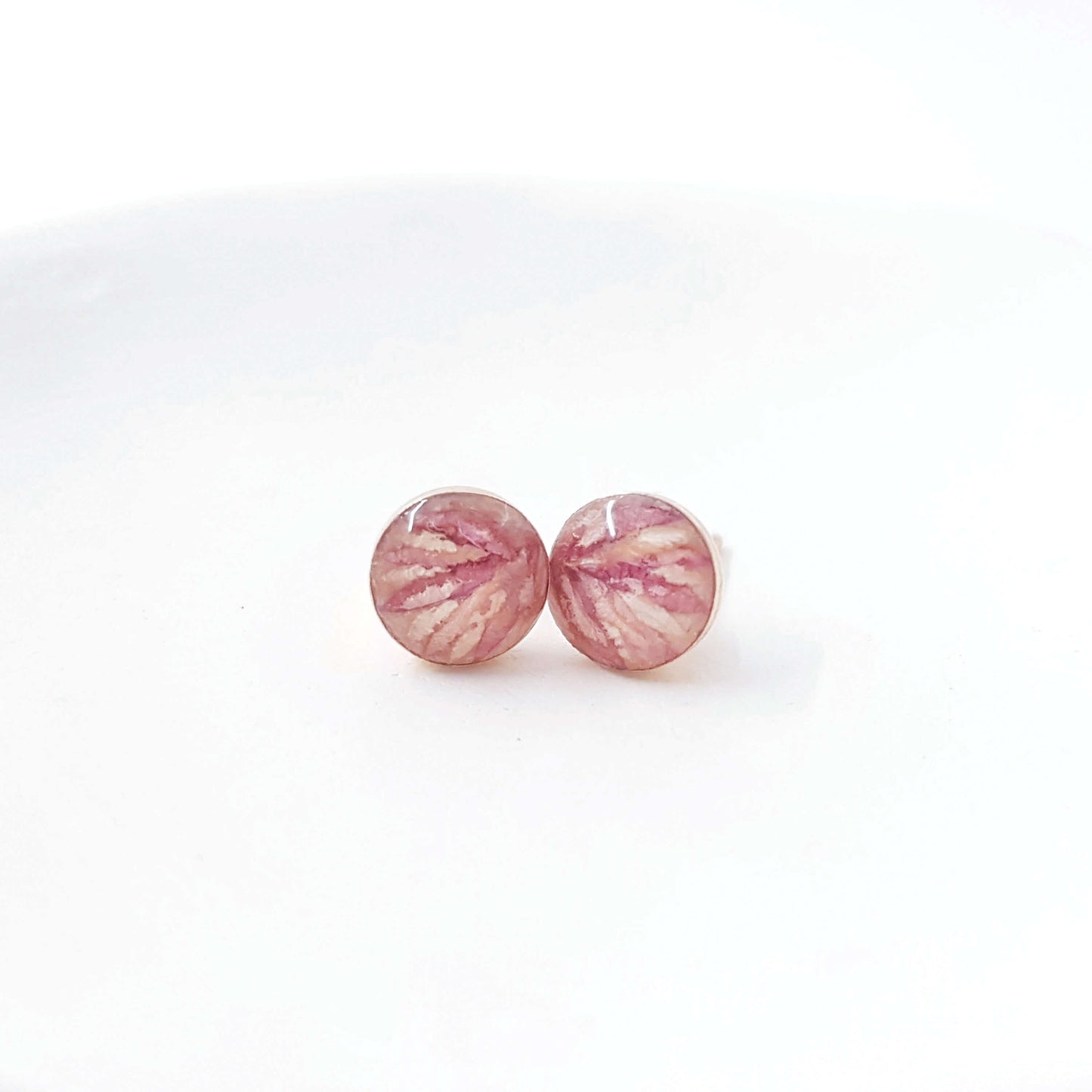 LUNA - Boucles d'oreilles de mariage PUCES RONDES sur serti 6mm et 8 mm en ARGENT et OR