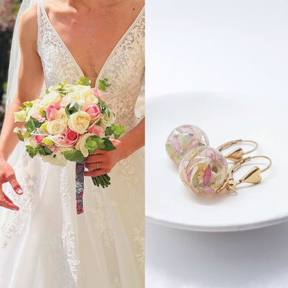 LARA - Boucles d'oreilles de mariage BOULES OR