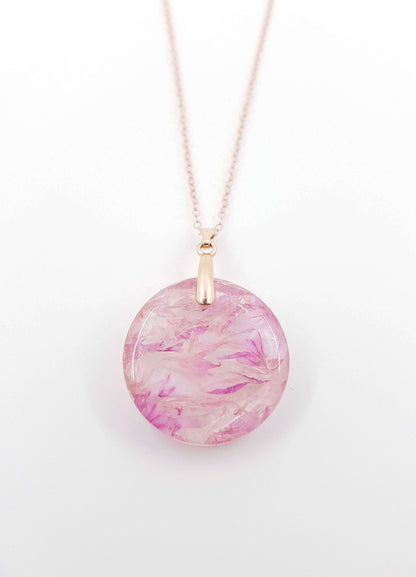 ROSA - Collier de Mariage grand pendentif 2.5 cm ROND